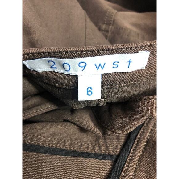 209 WST brown 3/4 sleeve straight fitted cut Sheath zip front crew neck SIZE 6 - Picture 6 of 7